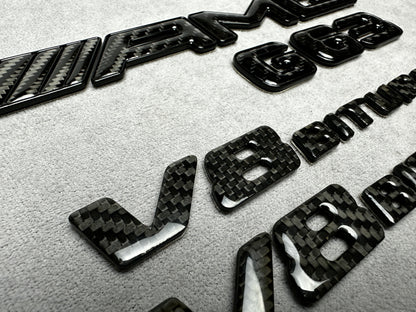 AMG G63 V8 Biturbo full carbon badge emblem for Mercedes G-Wagon W465, premium carbon fiber finish