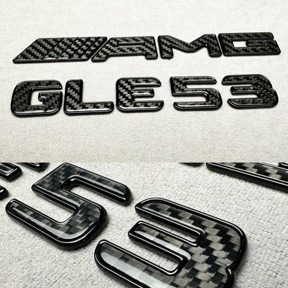 AMG GLE 53 carbon fiber trunk emblem badge for Mercedes GLE-Class, high-quality emblem, premium design