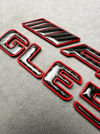 AMG GLE 53 red metal with carbon emblem for Mercedes trunk – premium quality upgrade