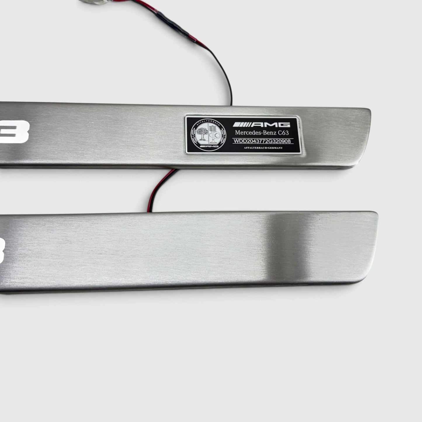 AMG LED White Door Sill Scuff Plates for Mercedes C-Class Coupe C204 C63 (2011–2015)