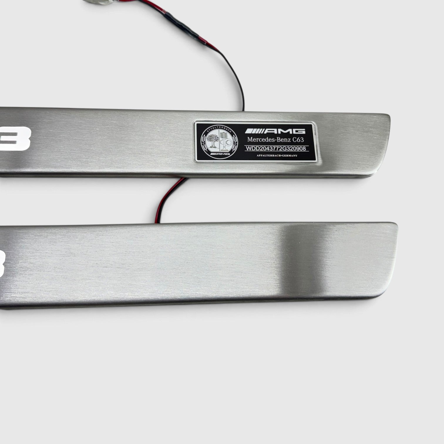 AMG LED White Door Sill Scuff Plates for Mercedes C-Class Coupe C204 C63 (2011–2015)