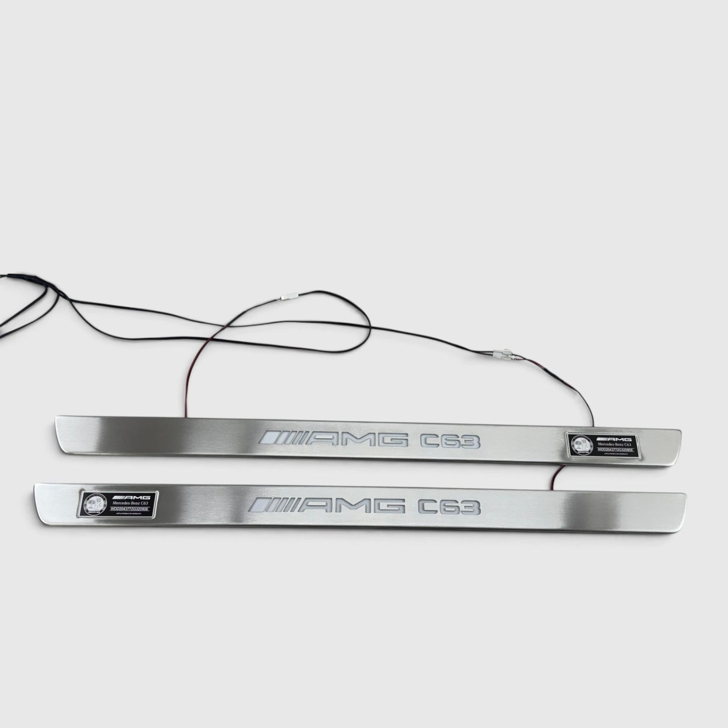 AMG LED White Door Sill Scuff Plates for Mercedes C-Class Coupe C204 C63 (2011–2015)