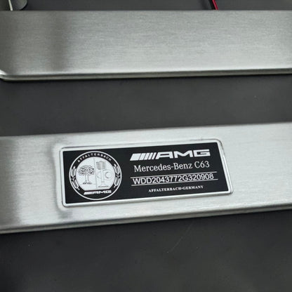 AMG LED White Door Sill Scuff Plates for Mercedes C-Class Coupe C204 C63 (2011–2015)