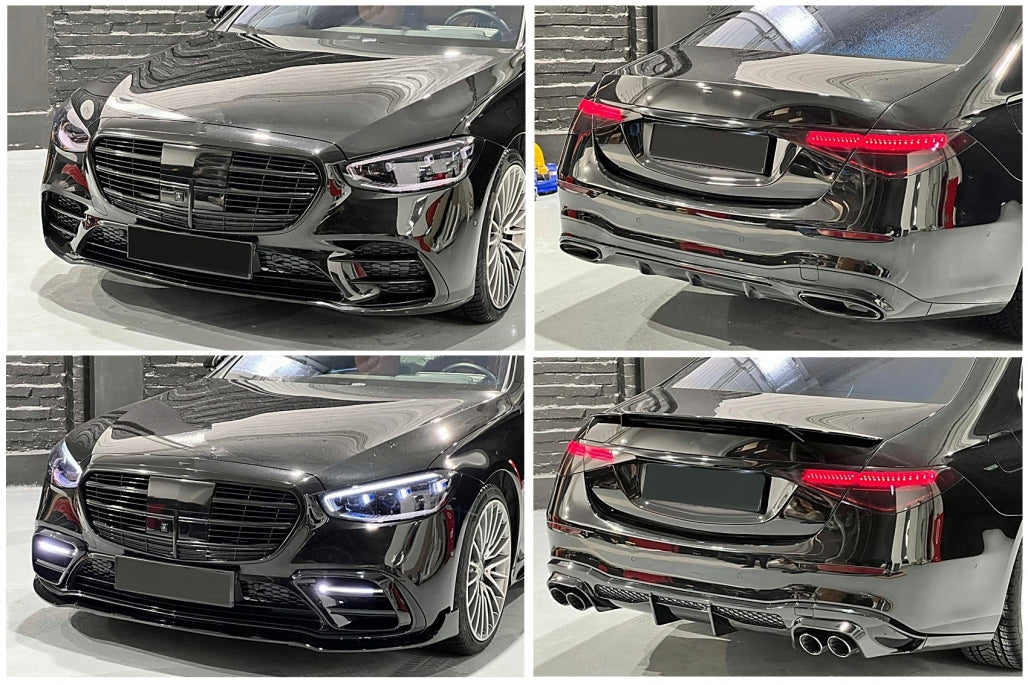 Aero Body Kit Piano Black for Mercedes S-Class W223 Limousine AMG Sport Line (2020-up)