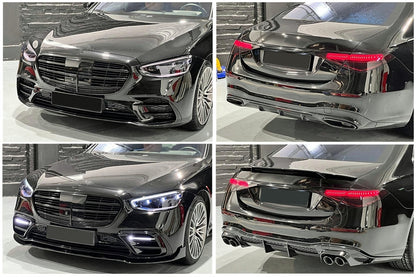 Aero Body Kit Piano Black for Mercedes S-Class W223 Limousine AMG Sport Line (2020-up)