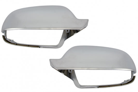 Aluminum Finish Mirror Covers for Audi A5 8T  A4 B8.5  A3 8P (Without Side Assist)