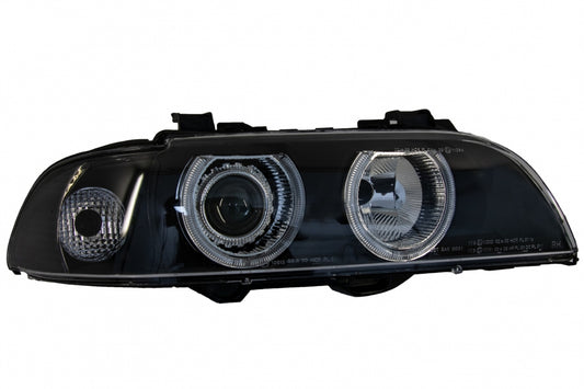 Angel Eyes Headlights Black Grey Edition for BMW 5 Series E39 Sedan Touring (1996–2003)
