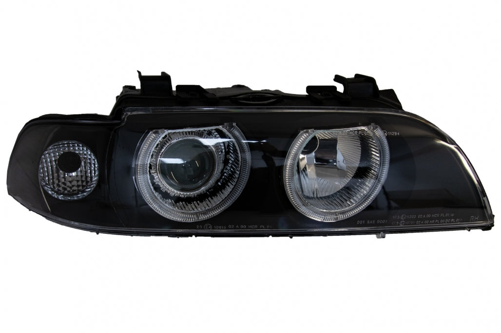 Angel Eyes Headlights Black Grey Edition for BMW 5 Series E39 Sedan Touring (1996–2003)