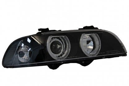 Angel Eyes Headlights Black Grey Edition for BMW 5 Series E39 Sedan Touring (1996–2003)