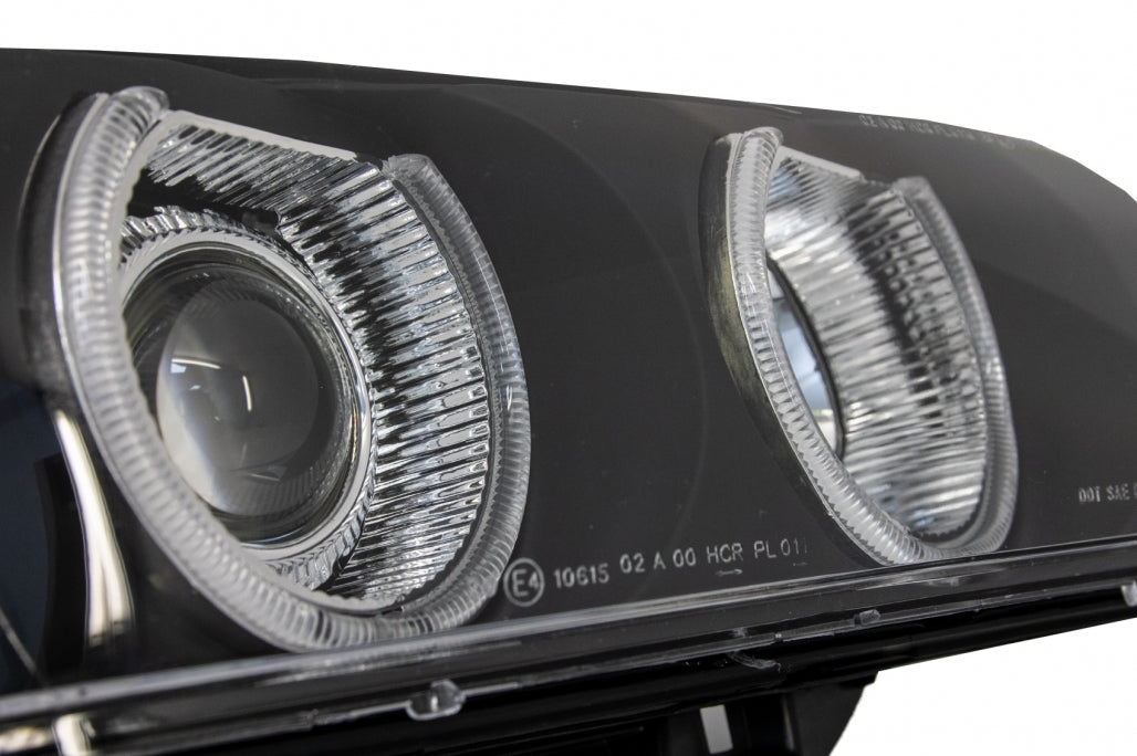 Angel Eyes Headlights Black Grey Edition for BMW 5 Series E39 Sedan Touring (1996–2003)