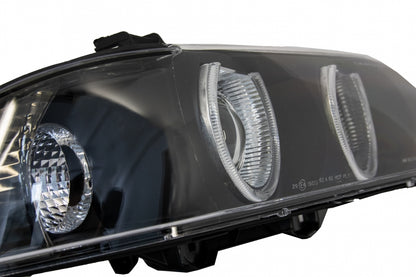 Angel Eyes Headlights Black Grey Edition for BMW 5 Series E39 Sedan Touring (1996–2003)