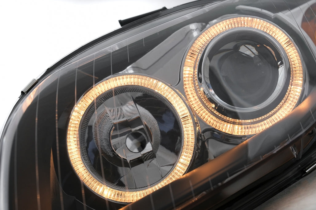Angel Eyes Headlights Black for Audi A4 B7 Avant / Sedan (2004–2008)