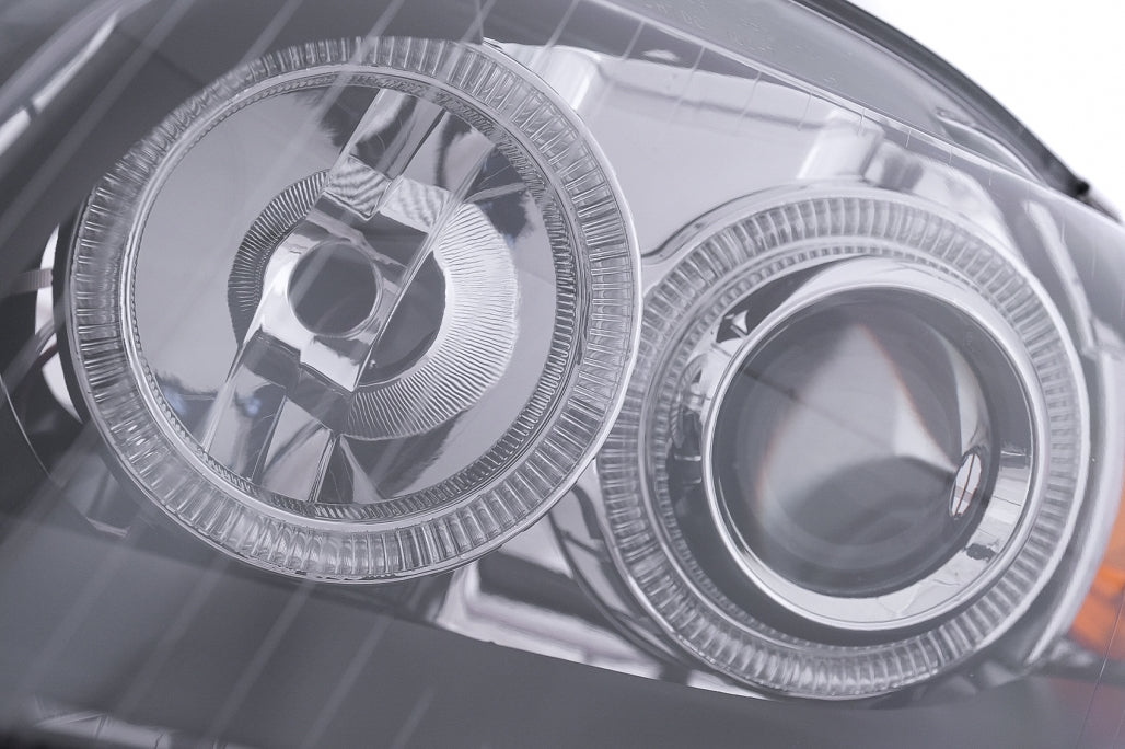 Angel Eyes Headlights Black for Audi A4 B7 Avant / Sedan (2004–2008)