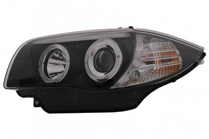 Angel Eyes Headlights Black for BMW 1 Series E81 E82 E87 E88 (2004–2011)