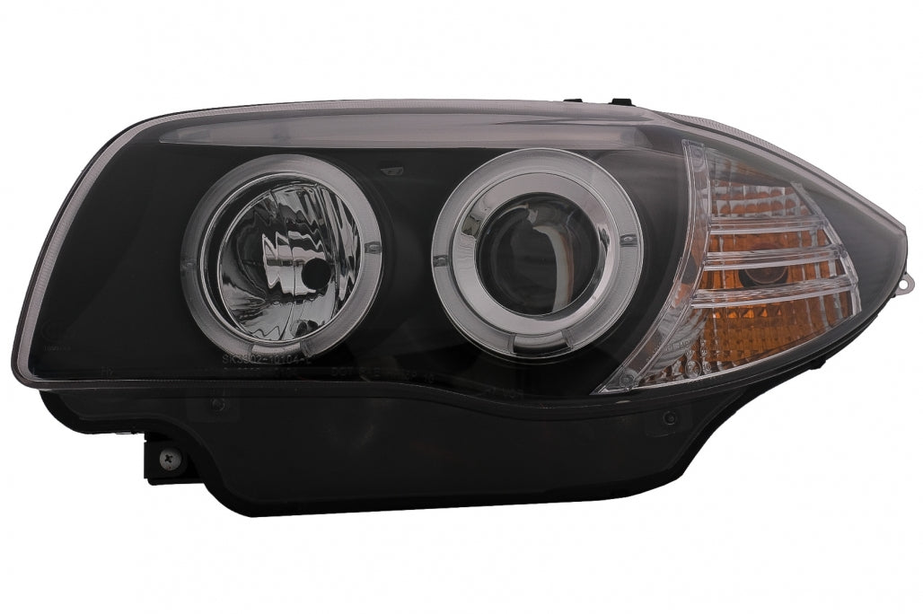 Angel Eyes Headlights Black for BMW 1 Series E81 E82 E87 E88 (2004–2011)