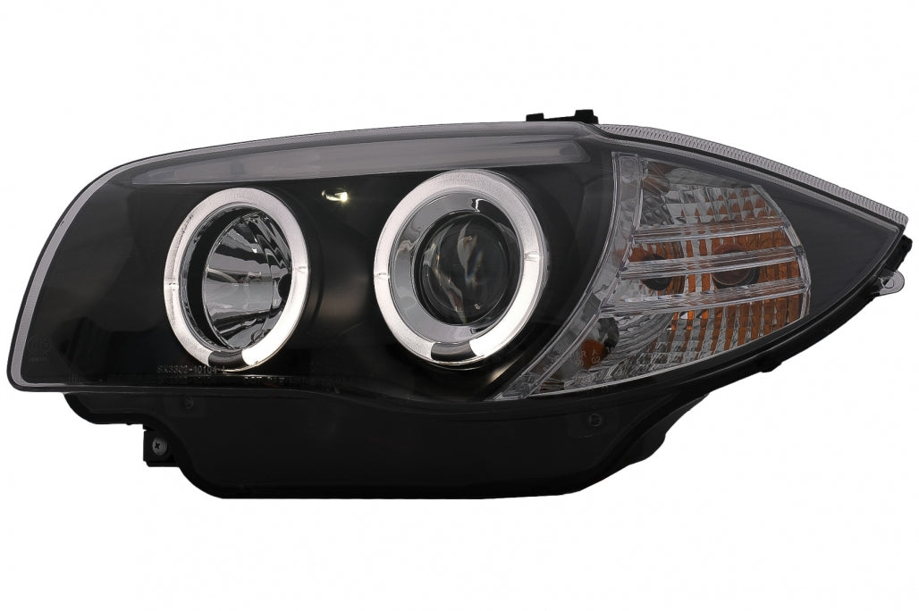 Angel Eyes Headlights Black for BMW 1 Series E81 E82 E87 E88 (2004–2011)