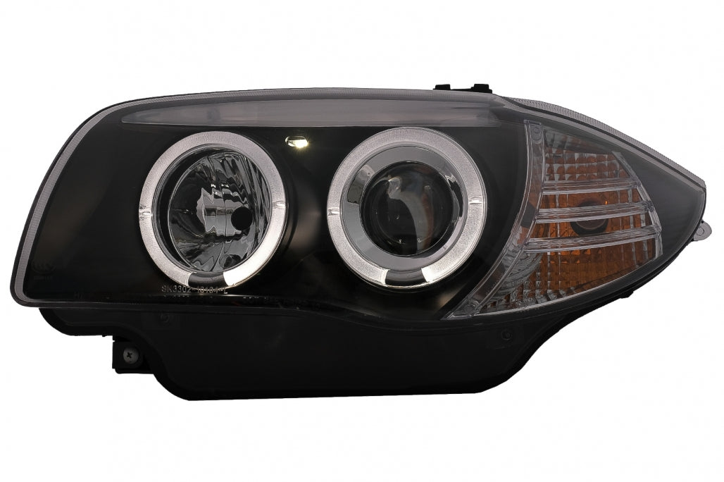 Angel Eyes Headlights Black for BMW 1 Series E81 E82 E87 E88 (2004–2011)