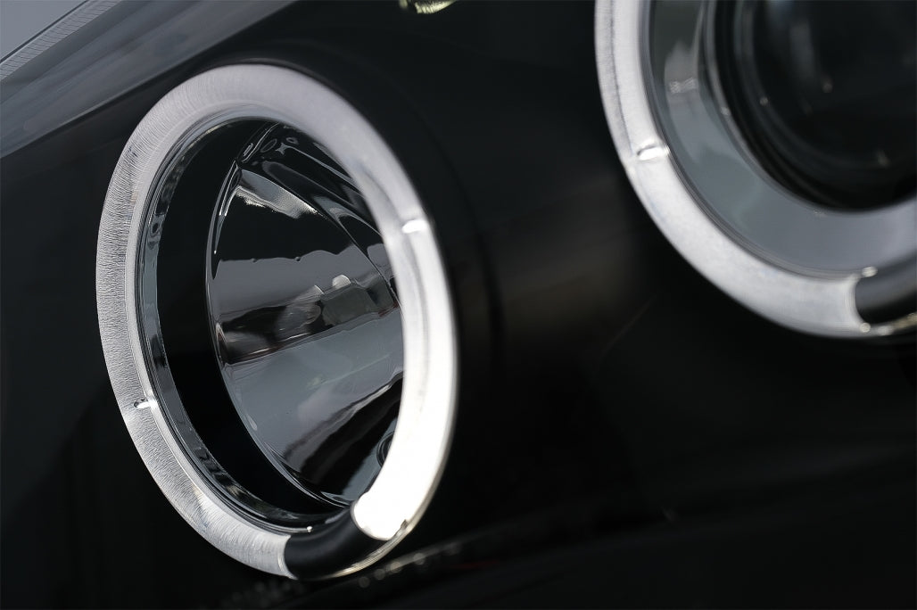 Angel Eyes Headlights Black for BMW 1 Series E81 E82 E87 E88 (2004–2011)