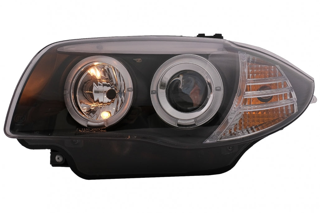 Angel Eyes Headlights Black for BMW 1 Series E81 E82 E87 E88 (2004–2011)