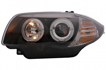 Angel Eyes Headlights Black for BMW 1 Series E81 E82 E87 E88 (2004–2011)