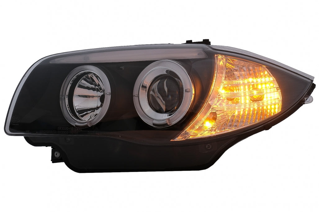 Angel Eyes Headlights Black for BMW 1 Series E81 E82 E87 E88 (2004–2011)