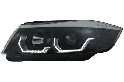 Angel Eyes Headlights Black for BMW 3 Series E90 E91 LHD (2005–2008)