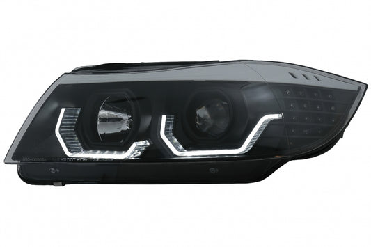 Angel Eyes Headlights Black for BMW 3 Series E90 E91 LHD (2005–2008)