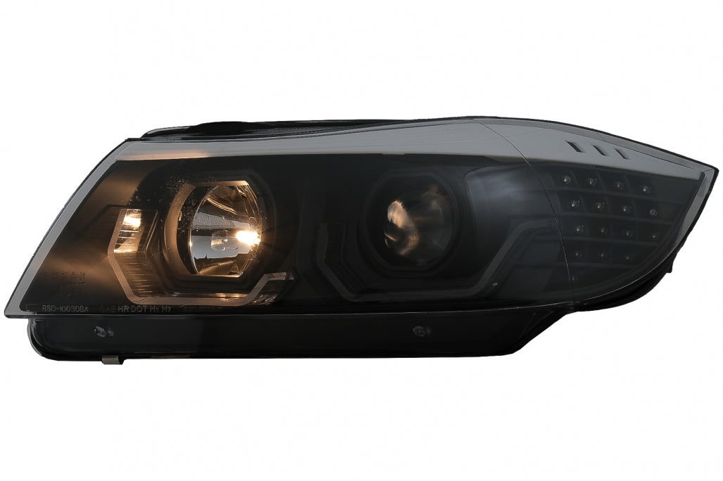 Angel Eyes Headlights Black for BMW 3 Series E90 E91 LHD (2005–2008)