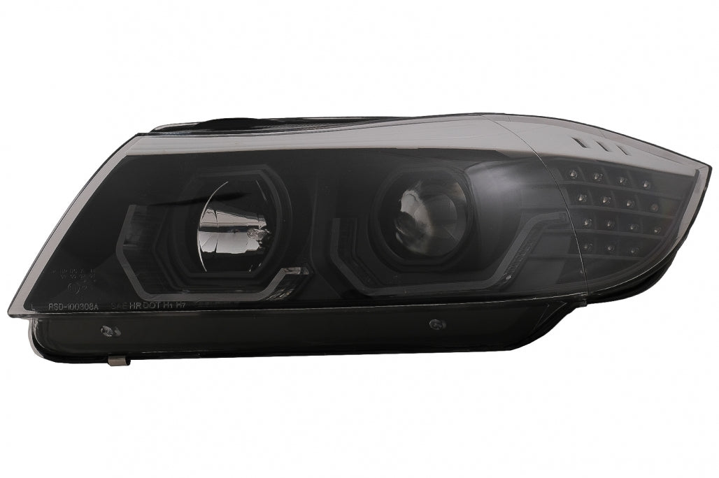 Angel Eyes Headlights Black for BMW 3 Series E90 E91 LHD (2005–2008)