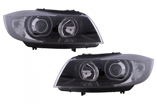 Angel Eyes Headlights Black for BMW 3 Series E90 E91 (2005–2011)