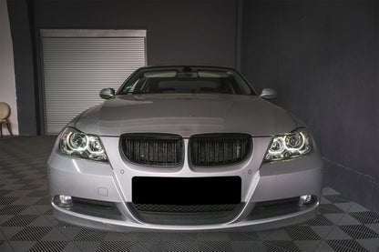 Angel Eyes Headlights Black for BMW 3 Series E90 E91 (2005–2011)