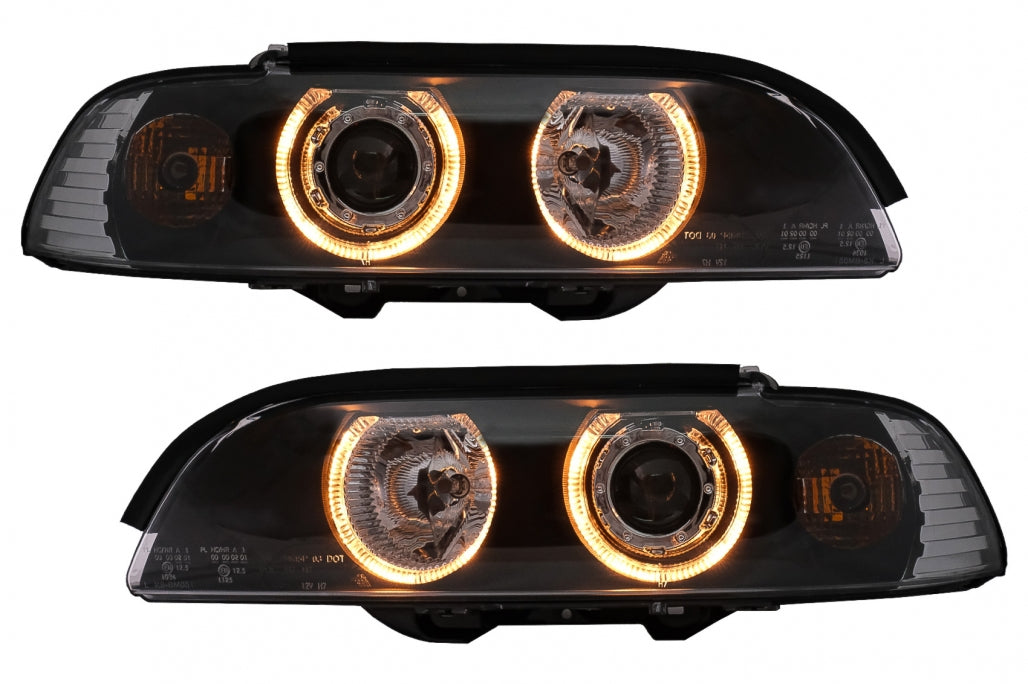 Angel Eyes Headlights Black for BMW 5 Series E39 (1995-2000)