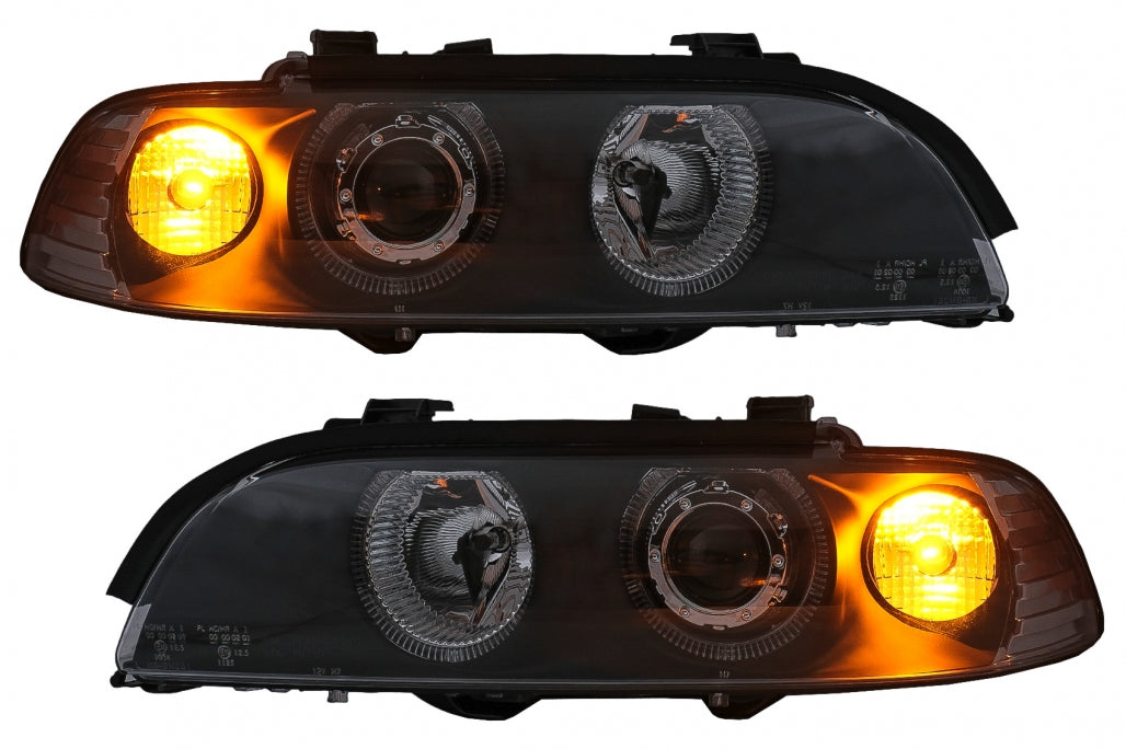 Angel Eyes Headlights Black for BMW 5 Series E39 (1995-2000)