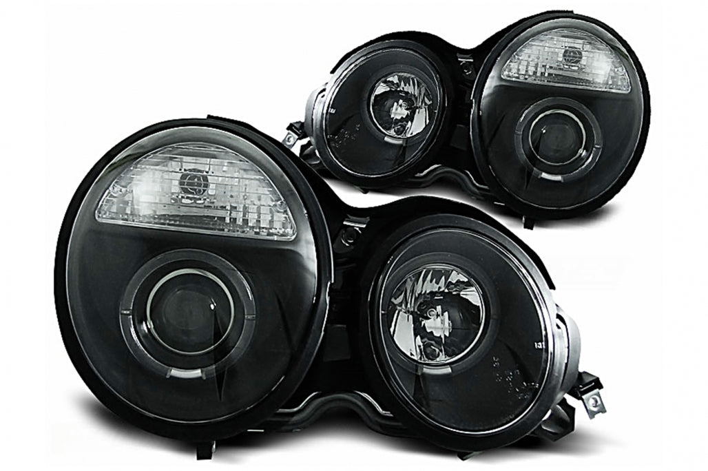 Angel Eyes Headlights Black for Mercedes E-Class W210 S210 (1995–05.1999)