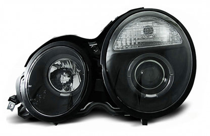 Angel Eyes Headlights Black for Mercedes E-Class W210 S210 (1995–05.1999)