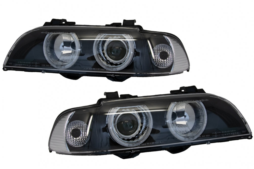 Angel Eyes Headlights Facelift Design Black Chrome Edition for BMW 5 Series E39 (1996–2003)