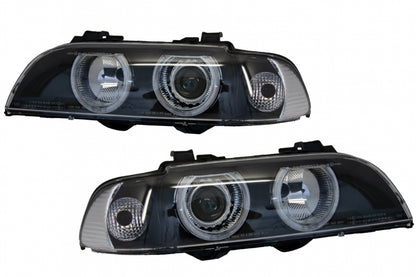Angel Eyes Headlights Facelift Design Black Chrome Edition for BMW 5 Series E39 (1996–2003)