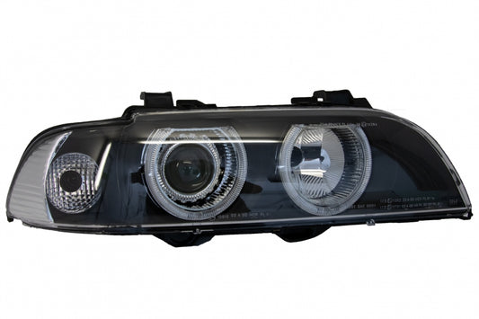 Angel Eyes Headlights Facelift Design Black Chrome Edition for BMW 5 Series E39 (1996–2003)