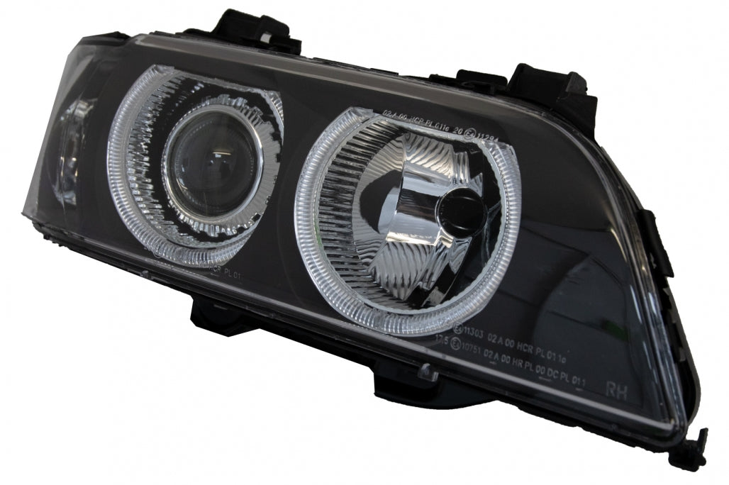 Angel Eyes Headlights Facelift Design Black Chrome Edition for BMW 5 Series E39 (1996–2003)