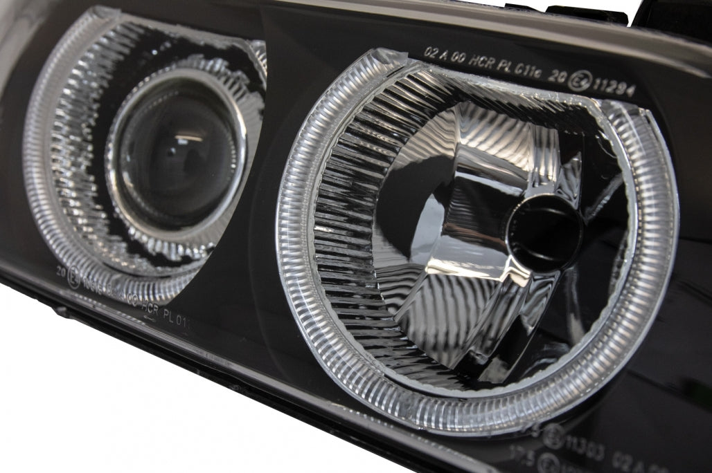 Angel Eyes Headlights Facelift Design Black Chrome Edition for BMW 5 Series E39 (1996–2003)