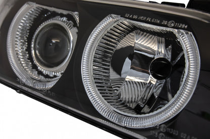 Angel Eyes Headlights Facelift Design Black Chrome Edition for BMW 5 Series E39 (1996–2003)