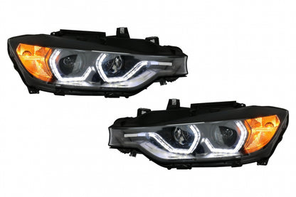 Angel Eyes Headlights LED DRL Black for BMW 3 Series F30 F31 LHD (2011–2015)