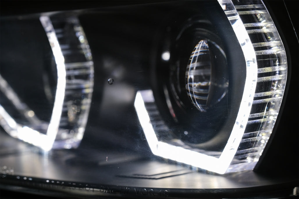 Angel Eyes Headlights LED DRL Black for BMW 3 Series F30 F31 LHD (2011–2015)