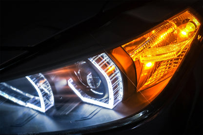 Angel Eyes Headlights LED DRL Black for BMW 3 Series F30 F31 LHD (2011–2015)