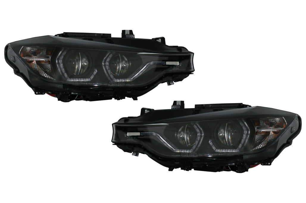 Angel Eyes Headlights LED DRL Black for BMW 3 Series F30 F31 LHD (2011–2015)