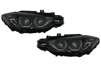 Angel Eyes Headlights LED DRL Black for BMW 3 Series F30 F31 LHD (2011–2015)