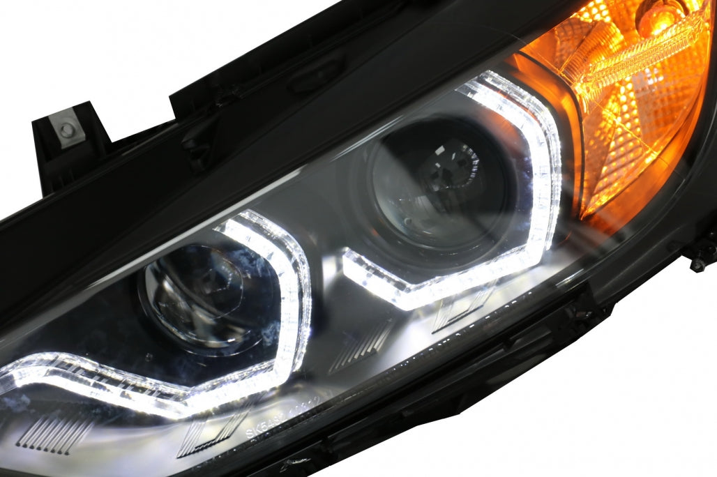 Angel Eyes Headlights LED DRL Black for BMW 3 Series F30 F31 LHD (2011–2015)