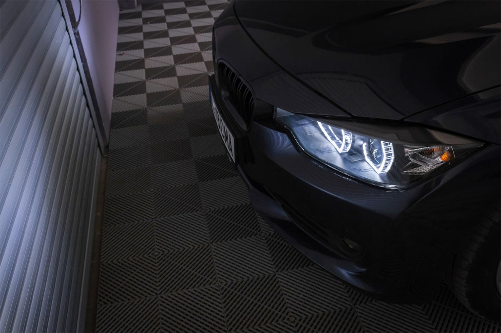 Angel Eyes Headlights LED DRL Black for BMW 3 Series F30 F31 LHD (2011–2015)