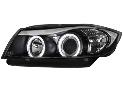 Angel Eyes Headlights for BMW 3 Series E90 E91 (2005–2008) Black