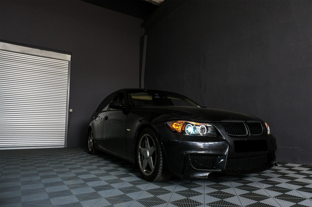 Angel Eyes Headlights for BMW 3 Series E90 E91 (2005–2008) Black